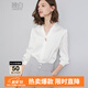 晚白【新品】法式白襯衫女2025秋款洋氣小衫百搭雪紡衫上衣 白色 S