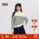 森馬|森柔毛衫商場(chǎng)同款中國國家地理系列毛衣女2024冬新款條紋衫 白藍色調00318 M