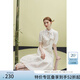 范思藍(lán)恩23FS12714假兩件新中式連衣裙女夏季新款氣質(zhì)提花裙子 米杏色 L