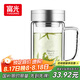 富光健牌雙層玻璃杯支持團(tuán)購定制茶杯辦公杯帶把 大容量男女水杯子