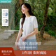 茵曼（INMAN）復古miu系麻花針織衫2025夏季女裝新款休閑POLO衫短袖上衣 白色-18525474 S