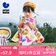 迷你巴拉女童寶寶裙子夏季透氣純棉荷葉邊小飛袖連衣裙
