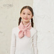 ERDOS KIDS鄂爾多斯童裝25秋冬純羊絨雙反針保暖女童圍巾 淡橘粉 均碼
