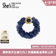 She's茜子梵高向日葵原創(chuàng)仿水晶發(fā)圈頭繩馬尾發(fā)繩頭飾女皮筋七夕節(jié)禮物 深藍色C0