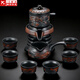 正揚(yáng)紫陶自動(dòng)茶具套裝家用整套懶人功夫高檔泡茶壺沉雕龍?zhí)沾墒?fù)古 紫陶自動(dòng)(祥龍)-六杯 9件