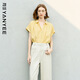 顏域黃色短袖氣質(zhì)襯衫女2026夏季新款高級感寬松顯瘦氣質(zhì)上衣女裝 黃色 S