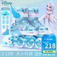 迪士尼（Disney）輪滑鞋兒童女閃光溜冰鞋女童男可調(diào)旱冰鞋滑冰鞋直排滑輪鞋套裝 高端軟面艾莎青8閃+護(hù)具7件套+包 M （平時(shí)鞋碼28-31碼）