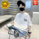 G.DUCK HELLO兒童裝短袖t恤棉2025新款男童夏季半袖潮牌T中大童白色體恤炸街 詩(shī)23019白t【套裝】 120 cm