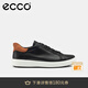 愛步（ECCO）休閑鞋男鞋 25年夏季新款牛皮板鞋小白鞋 柔酷470824 黑色/棕色47082451866 40 (255mm)