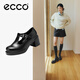 愛(ài)步（ECCO）單鞋 25年新款輕奢牛皮扣帶增高粗跟高跟鞋 都市首爾223543 黑色22354301001 37