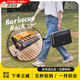 京川旭戶(hù)外便攜折疊燒烤爐家用迷你燒烤架?chē)鸂t煮茶露營(yíng)小型手提式碳烤爐 軍綠色【小號】便攜式烤爐