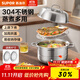 蘇泊爾（SUPOR）多功能304不銹鋼湯蒸鍋燉煮蒸炒一鍋搞定雙層蒸架省時(shí)電磁爐通用 【不銹鋼雙層】10.8L 30cm