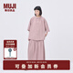 無印良品（MUJI）IDEE 女式 平紋 短袖襯衫 女士襯衣25年夏季女裝上衣GA41CC5S 煙熏粉色 M （155/80A）