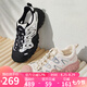 駱駝（CAMEL）丑萌登山鞋女時尚撞色戶外休閑鞋 L24S076620 米/銀/粉 37