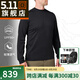 5.11春秋男薄休閑打底T恤511美麗諾羊毛衫圓領(lǐng)長(zhǎng)袖衫42200 019黑色 LL