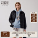 Teenie Weenie小熊棉服女冬裝簡(jiǎn)約休閑風(fēng)時(shí)髦翻領(lǐng)輕薄棉服外套短上衣 黑色 M (165)