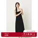 詩凡黎（'SEIFINI）黑色條紋拼接針織背心裙2024春新款裙子中長氣質(zhì)背帶連衣裙 黑色針織款 S 155/80A