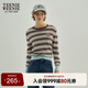 Teenie Weenie小熊女裝簡(jiǎn)約風(fēng)春季輕薄條紋休閑舒適圓領(lǐng)套頭毛衣