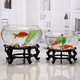 團圓月玻璃魚(yú)缸圓形透明大號辦公室創(chuàng  )意客廳裸缸桌面加厚玻璃鼓缸金魚(yú)缸 大號鼓缸30厘米加底座+裝飾品