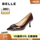 百麗（Belle）高跟鞋女細(xì)跟商場(chǎng)同款真皮時(shí)尚百搭單鞋3Y617AQ4 酒紅色 39 (245mm)