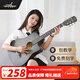 Guitarist吉他41單板云杉木吉他初學(xué)者男生女生專(zhuān)用民謠吉他入門(mén)面單吉他 38英寸 單板擦色灰 送禮包+教程