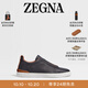 Zegna【雙11甄選】杰尼亞男鞋黑色鹿皮配皮革TripleStitch?奢華休閑鞋 黑色 41 (7)
