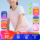 安踏兒童T恤女童裝2025年夏季新款字母印花梭織涼感透氣針織短T短袖 黛粉紅-3 160 cm