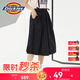 dickies半身裙女 純色學(xué)院風(fēng)a字中吊帶長(cháng)裙 DK010196 黑色 L （28）