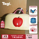 Tagi.《i》想象蘋(píng)果鼓鼓可愛(ài)防水便攜收納牛仔皮質(zhì)旅行女包 黃油