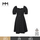 麥檬MM黑色質(zhì)感休閑輕盈連衣裙商場(chǎng)同款女夏5E4190301S 黑色 S