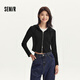 森馬（Semir）外套女短款修身顯瘦上衣秋裝正肩連帽針織夾克通勤101524108005