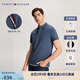 TOMMY HILFIGER【紳動(dòng)POLO】夏季男裝絲光棉撞色門(mén)襟休閑短袖T恤POLO36033 深藍色C9T M （推薦：135-150斤）