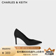 CHARLES&KEITH簡約通勤尖頭高跟鞋子女鞋休閑單鞋生日禮物女CK1-60280245-1 Black Textured黑色紋理 37