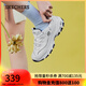 斯凱奇（Skechers）女鞋秋冬小白熊休閑鞋子厚底增高百搭運動(dòng)軟底老爹鞋99999863 白色/海軍藍色/WNV 37