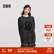 森馬毛衣女中長(cháng)款寬松落肩圓領(lǐng)毛衫休閑慵懶2024新款冬季提花衣服 中花灰00513 L 165/88A