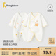 童泰嬰兒連體衣新生兒衣服四季0-6月初生寶寶哈衣爬服純棉內衣2件裝 小熊黃 59cm (建議1-3個月身高55-60cm)