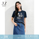 玖姿·安娜蔻【瞬涼】小香風(fēng)貼布繡涼感T恤女2025夏季新款 丈青 L