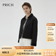 PRICH小香風(fēng)簡約短款菱格棉服2024冬季新款翻領(lǐng)修身通勤外套女 19黑色 M 160