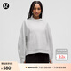 lululemon丨 Scuba 女士寬松款側(cè)開口連帽衫 LW3IRDS 雜色超淺灰 M /L