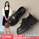 ZHR樂(lè)福鞋女學(xué)院風(fēng)減齡厚底單鞋女軟萌大頭百搭女鞋 PJF01 黑色 37