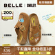 百麗（Belle）張凌赫同款SMILEY聯(lián)名涂鴉流浪吐司勃肯鞋男2025秋新拖鞋A2241CT5 棕色（女款） 38 (240mm)