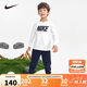 NIKE耐克童裝男女童長(zhǎng)袖T恤+長(zhǎng)褲2件套2025春季兒童套裝