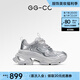 GG-CC【白鹿同款】秋季新款潮流厚底老爹鞋銀色增高休閑鞋女G24X9833 銀色 37