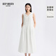 深呼吸DEEP BREATH女裝2025夏裝新款氣質(zhì)花邊拼接絲棉無袖連衣裙A500549 米白 M (3)