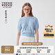 Teenie Weenie小熊女裝毛衣2025夏季新款清新簡(jiǎn)約休閑刺繡針織短袖 淺藍色 M