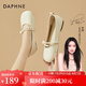 達(dá)芙妮（DAPHNE）瑪麗珍單鞋女夏夏季新款皮鞋網(wǎng)紅豆豆鞋軟底淺口低跟船鞋 米色 37 達(dá)芙妮