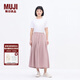 無(wú)印良品（MUJI）IDEE 女式 平紋 寬版褲 褲子女款休閑褲女裝裙褲 闊腿褲 夏季 煙熏粉色 均碼