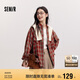 森馬（Semir）[商場(chǎng)同款]長(zhǎng)袖襯衫女中長(zhǎng)款oversize春2025格紋上衣101125105007