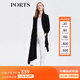 PORTS寶姿商場同款女裝春季時尚個性圍領(lǐng)開衫中長款LM8K303MKF009 黑色 S M