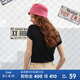 美特斯邦威短袖t恤女夏季純色圓領(lǐng)打底衫基礎(chǔ)內(nèi)搭寬松體恤女 影黑 L 165 88A
